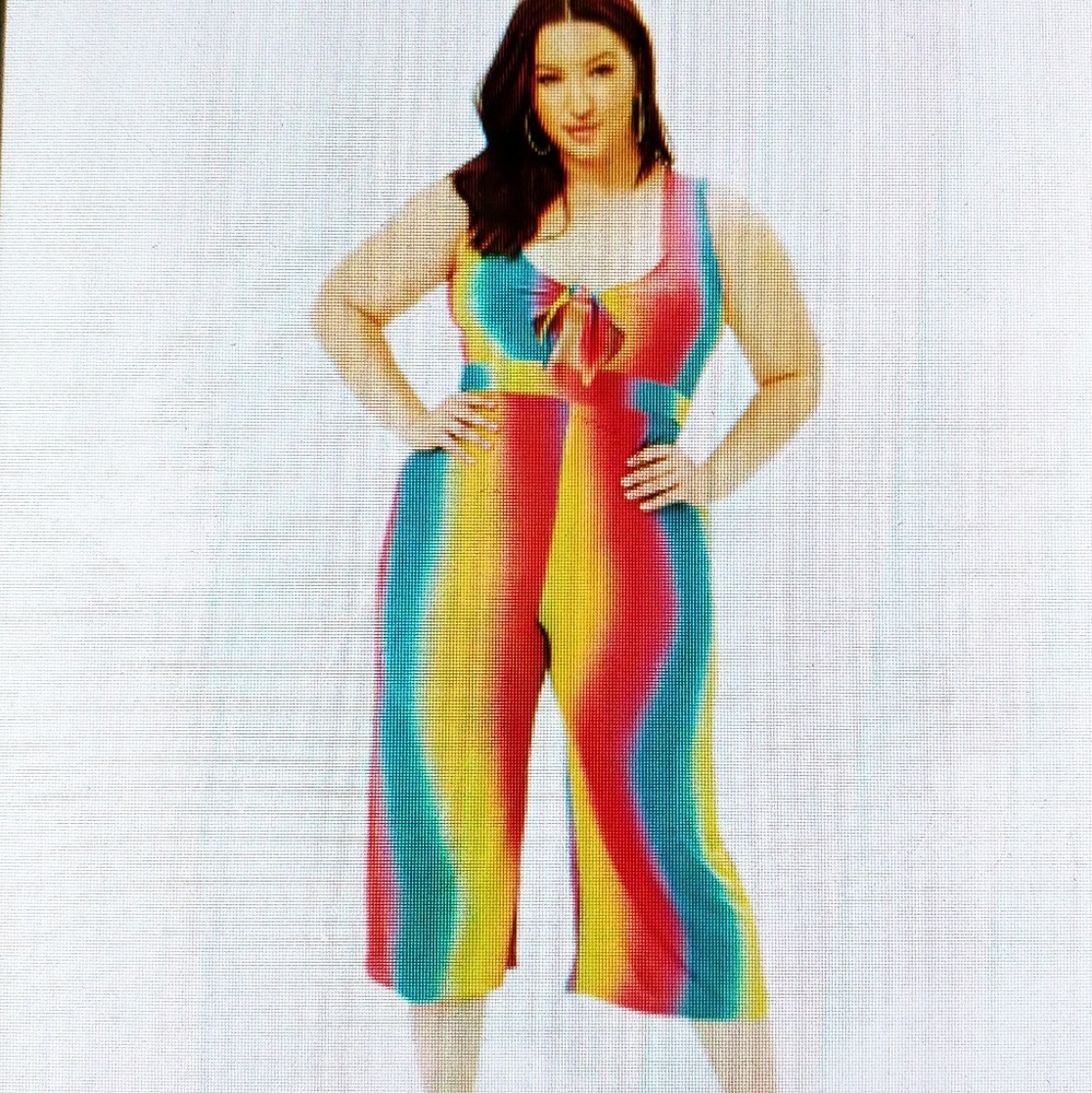 Rainbow ti-front jumpsuit